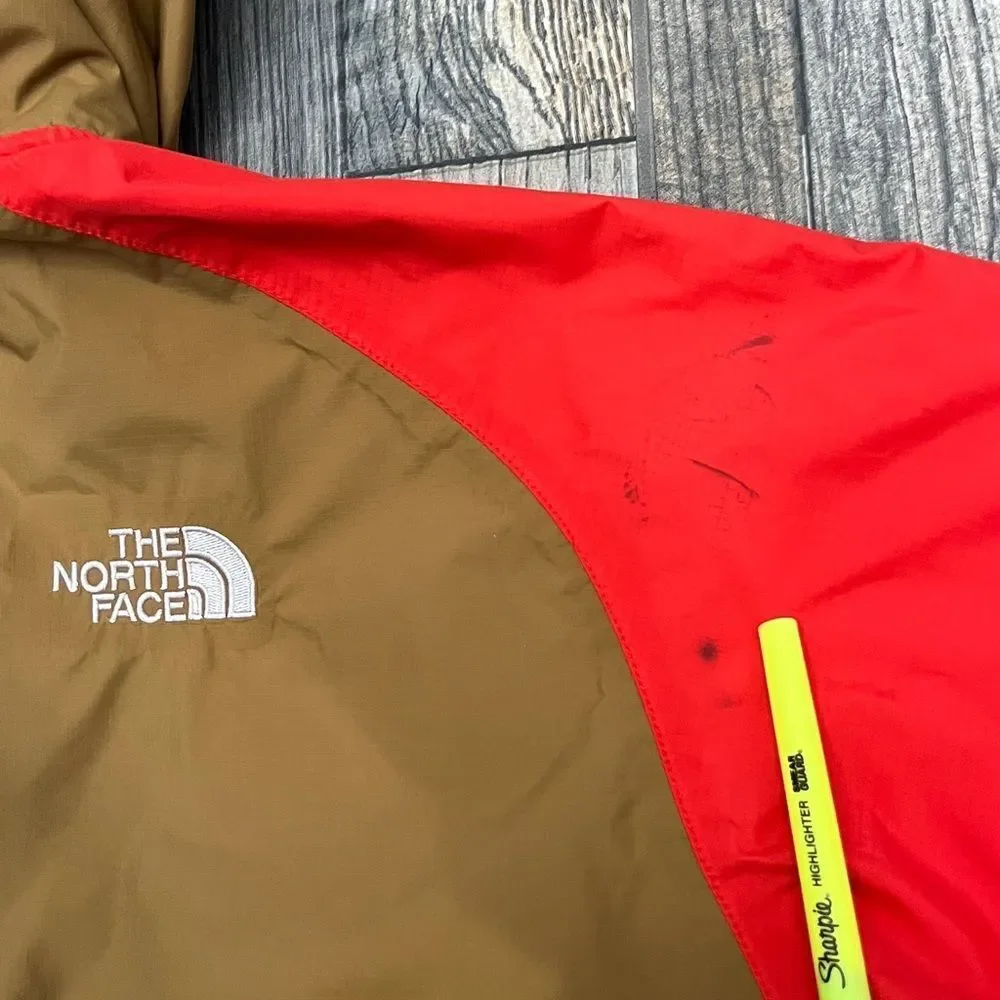 🔥🔥 THE NORTH FACE HyVENT Jacket Hooded Men’s Sz Large - Tan & Reddish‎ Orange